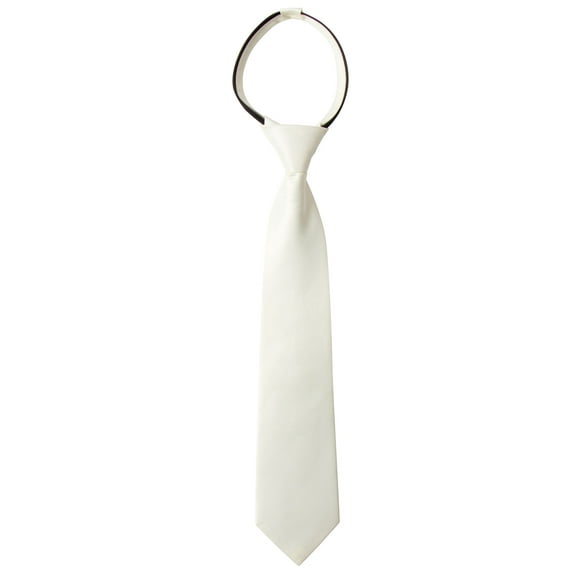 Spring Notion Boy's Solid Color Satin Zipper Tie with Gift Box