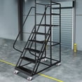 thumbnail image 5 of Hemoton Warehouse Rolling Ladder Carbon Steel Black High Load Capacity, 5 of 11