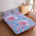thumbnail image 2 of Flower Fitted Sheet Set with Pillowcase 3D Rose Printed Bedding Set Home Bedroom Decor,Full(54"x75"), 2 of 5