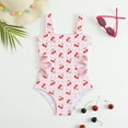thumbnail image 6 of Hiijoy Toddler Girls Cutout One-Piece Swimsuit Cherry Print Cute Bathing Suit, 6 of 8