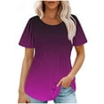 thumbnail image 2 of Giftesty Blouses for Women Dressy Casual Fashionable Women's Casual Short Sleeved Loose Round Neck Printed Top, 2 of 5