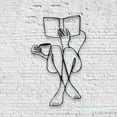 thumbnail image 2 of Craftnamesign Coffee Book Reading Line Art Metal Sign LED Light, Book Sign, Reading Room Decor, 2 of 5