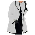 thumbnail image 1 of Plus Size Winter Long Overcoat Women Warm Wool Blend Trench Jacket Loose Fit Cardigan Style Outerwear For Cold Weather, 1 of 5