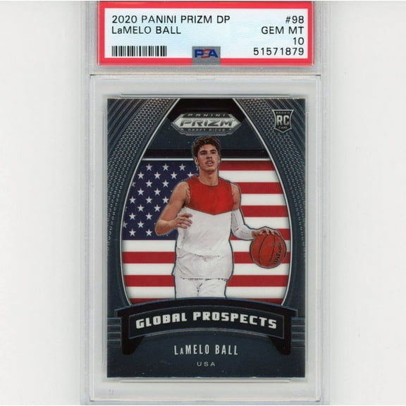 Graded 2020-21 Panini Prizm DP Draft Picks LaMelo Ball #98 Rookie RC Basketball Card PSA 10 Gem Mint