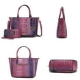 thumbnail image 7 of MKF Collection Bonnie Women's Satchel Bag with Wallet, Gradient Crocodile Vegan Leather Handbag by Mia K - Pink, 7 of 7
