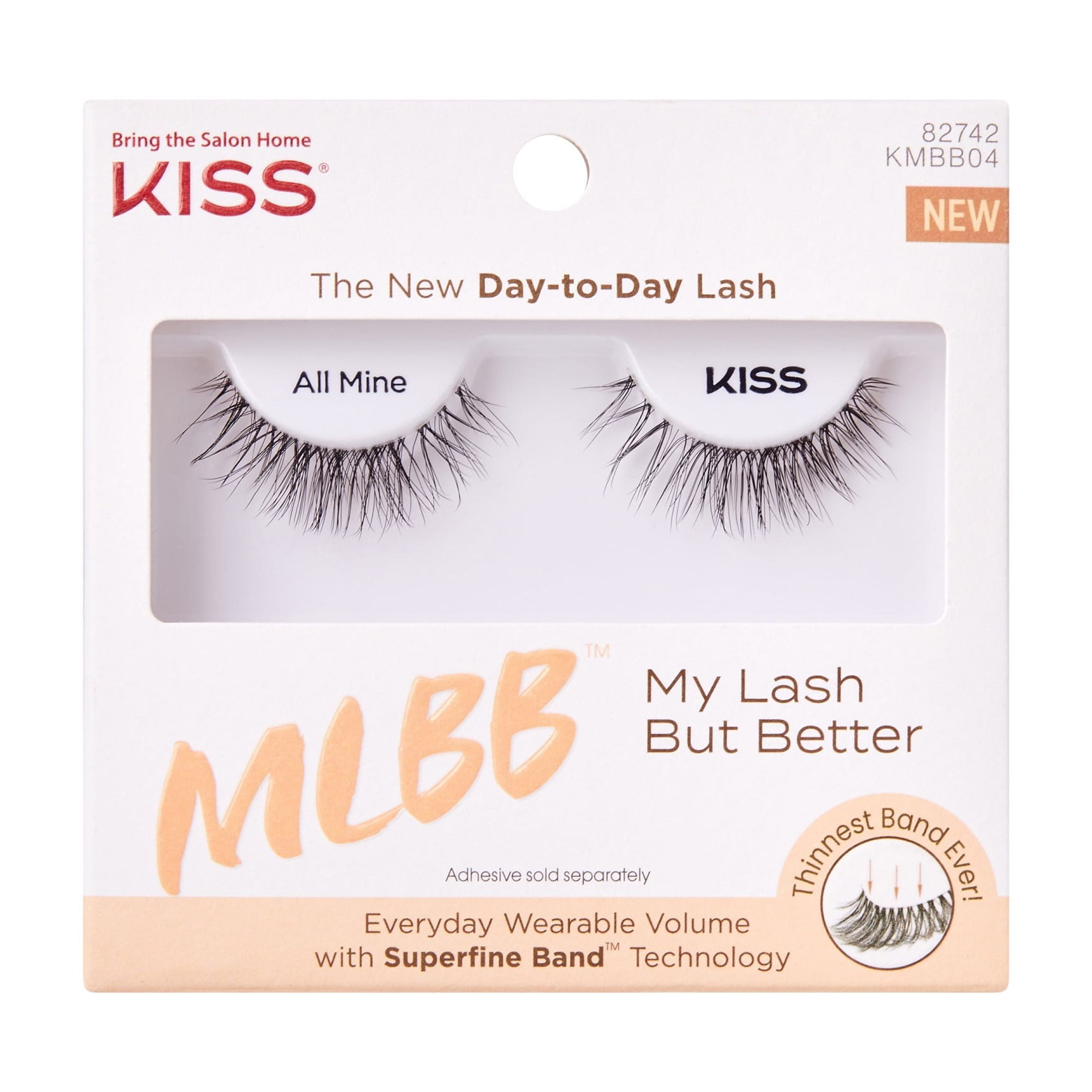 (3 pack) Kiss My Lash but Better False Eyelashes, Strip Lashes, All Mine, Black, 10mm, 1 Pair