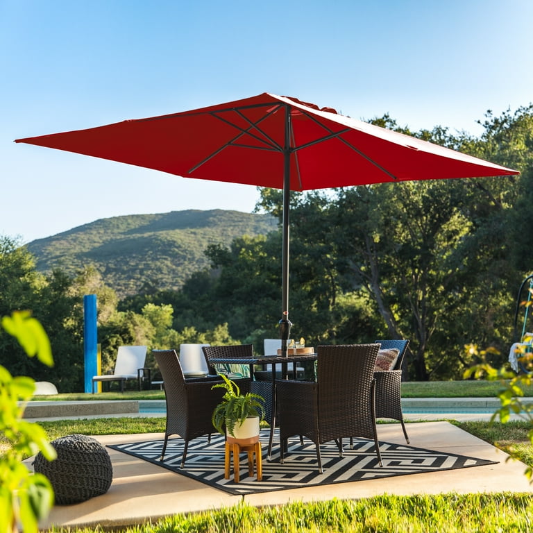 costway patio umbrella base 27 lbs Fillable Round Umbrella Base Stand for Yard Garden Poolside