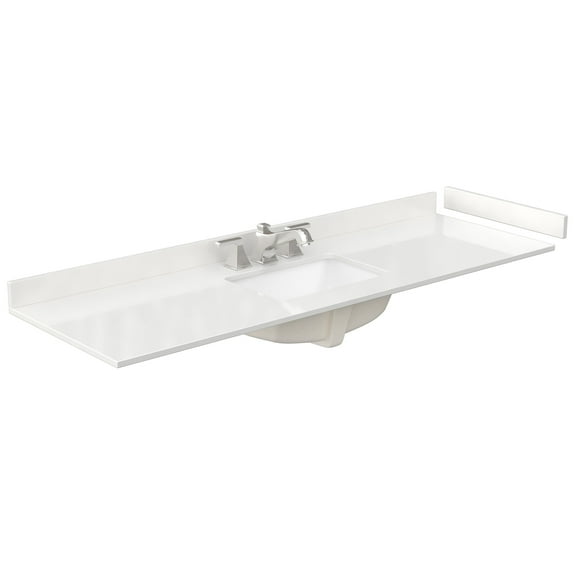 Wyndham Collection Wcfqc366stopuns-Q 66" Quartz Vanity Top - White