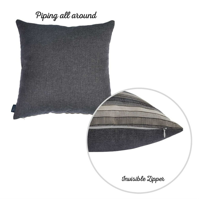 Gray Taupe And White Stripe Decorative Throw Pillow Cover Gray Taupe And White Stripe Decorative Throw Pillow Cover