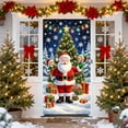 thumbnail image 4 of Christmas Door Cover – Santa Claus Pattern 35 x 71 Inch Polyester Banner – Multicolor Front Door Decoration for Holiday Party & Home Decor, 4 of 6