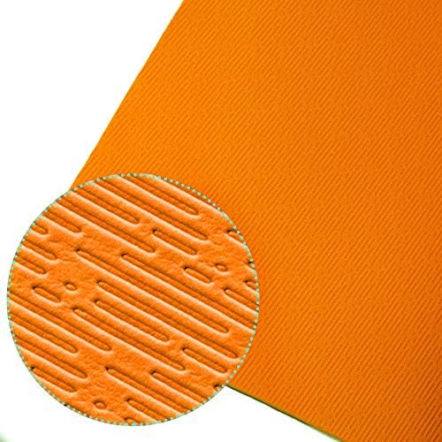 Extra Thick TPE Yoga Mat - 72"x 32" Thickness 1/2 Inch -Eco Friendly SGS Certified - With High Density Anti-Tear Exercise Bolster For Home Gym Travel & Floor Outside Orange/Gray
