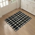 thumbnail image 3 of ODIKA 3'x5' Washable Accent Rug Pet Friendly, Non-Shedding Mat Plaid Distressed Repeat Retro Panel Farmhouse Border Door Vintage Refined for Bedside, Nursery Room, 3 of 7