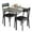 Gray, variant on Zzistar 3 Piece Dining Table and Chairs Set, Kitchen Wood Square Dining Table with 2 Upholstered Chairs
