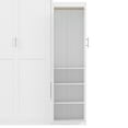 thumbnail image 5 of Kumix Full Size Murphy Bed with 2 Wardrobe and Storage Shelf, Multifunctional Foldable Platform Bedframe for Guest-Room, Bedroom, White, 5 of 7