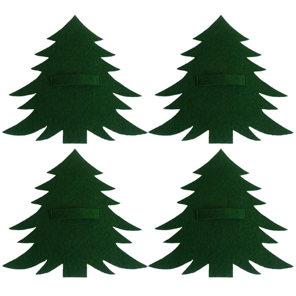 Xihbxyly Artículo en liquidación Bolsa para cubiertos en forma de árbol de Navidad, 4 piezas, para decoración de mesa navideña