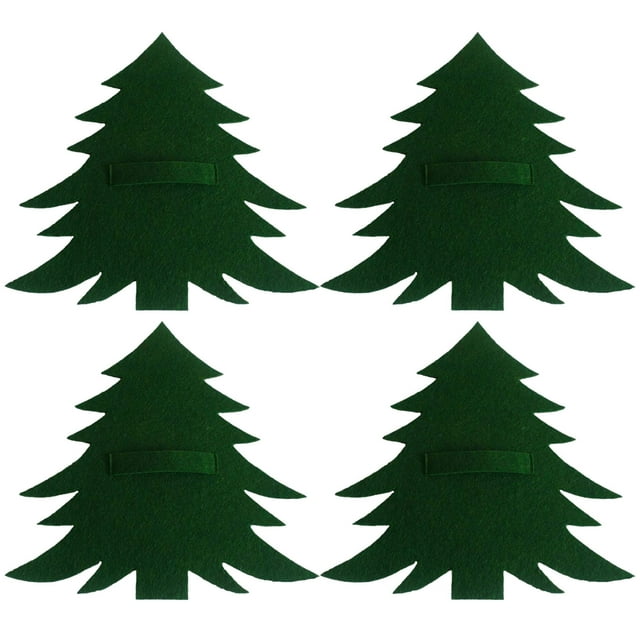 Xihbxyly Artículo en liquidación Bolsa para cubiertos en forma de árbol de Navidad, 4 piezas, para decoración de mesa navideña