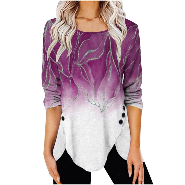 Tops Para Mujer Blusa Casual Elegante Camisas de Manga Larga Otoño Impreso A La Moda Cómoda Camiseta Suelta S Odeerbi ODB170193