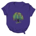 thumbnail image 3 of PMUYBHF T-Shirt Décontracté pour Femmes, Imprimé Arbre Mardi, Col Rond, Manches Courtes, Ample, 1412 S, 3 of 5