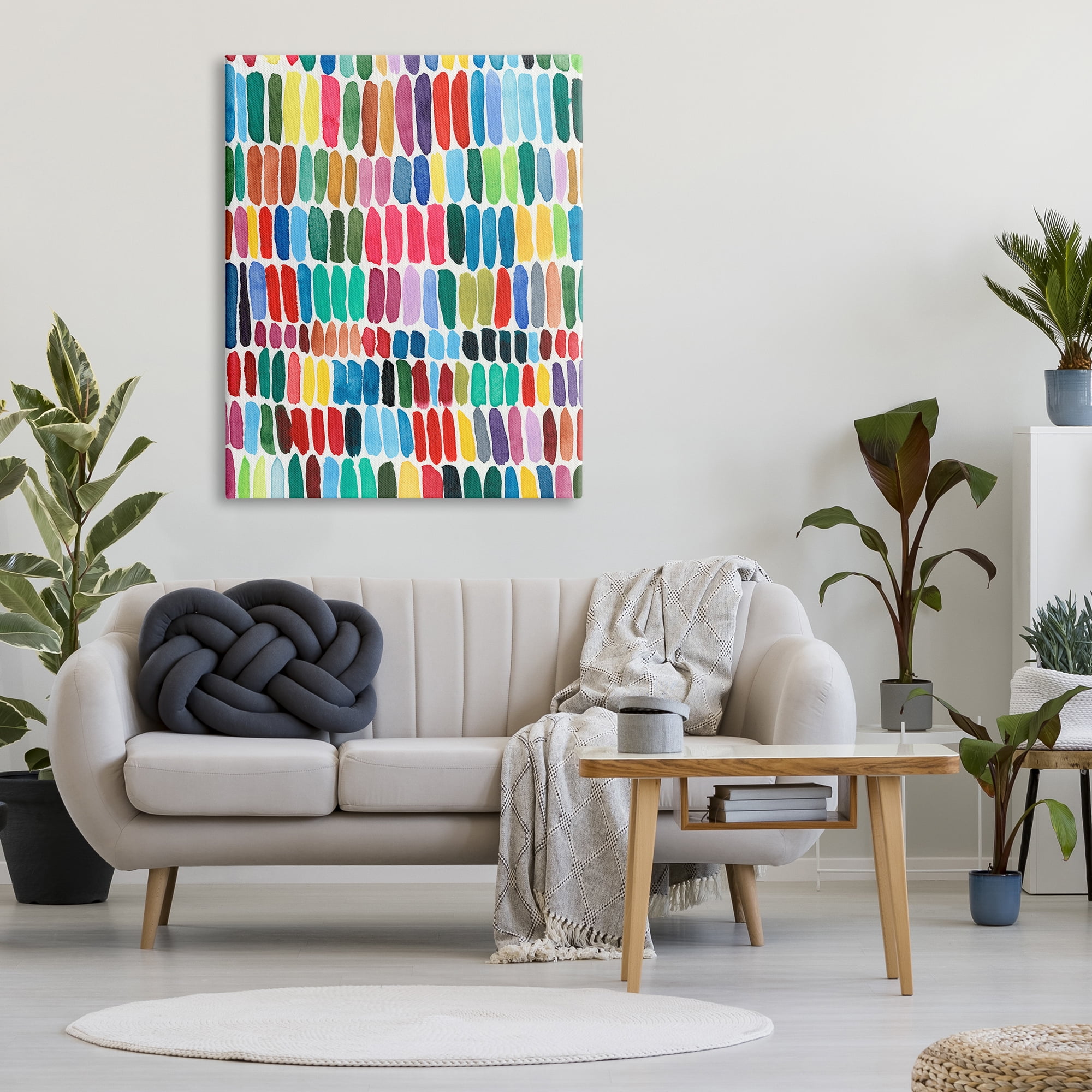 Stupell Industries Varied Rainbow Lines Abstract Pattern Watercolor Detail Painting Gallery Wrapped Canvas Print Wall Art, Design by Regina Moore
