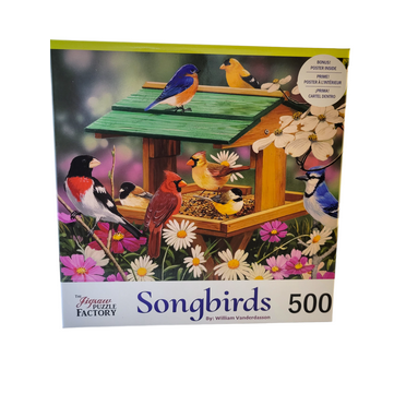 The Jigsaw Puzzle Factory Songbirds: Spring Feast - 500-Piece Puzzle