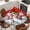 Red, variant on Christmas Snowman Round Tablecloth, Fitted Table Cover with Elastic for 36"-44" Round Tables, Winter Xmas Snowflakes Cardinal Blue Table Cloth Outdoor Indoor Dinning Party Waterproof Tablecloths
