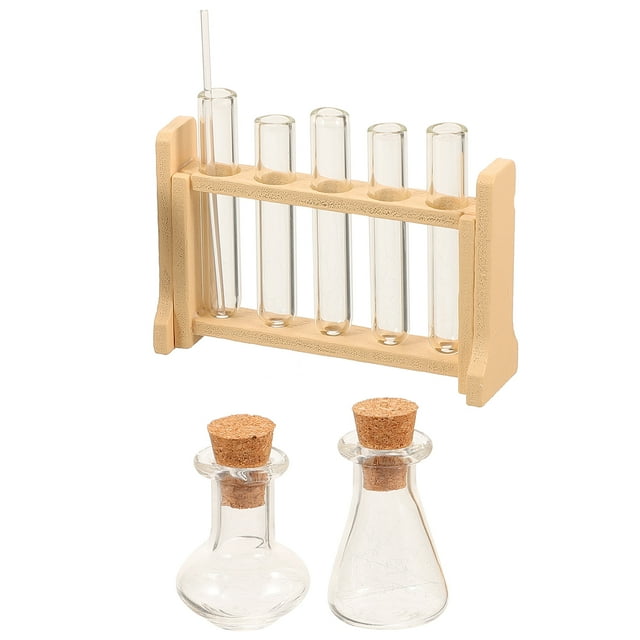 Miangastore 1 Set of Laboratory Toy Science Tube Rack Education Experiment Toy Test Tube for Doll House