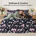 thumbnail image 5 of Flymme Full Sheet Set Navy Blue,4 Pieces Watercolor Sakura Floral Print Bed Sheets,Luxury Bedding for Women Men, 16" Deep Pocket Fitted Sheet & Pillowcase Set, 5 of 8