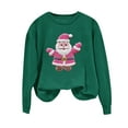 thumbnail image 2 of Aobny Long Sleeve Fall Outfits for Women 2025 Sweatshirt Christmas Army Green Pullover Crew Neck Santa Womans Tops,XXL, 2 of 6