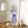 thumbnail image 6 of Easter Decorations - Pastel Flocked Bow-Tied Bunny - Spring Table Centerpieces for Indoor Decor - Easter Bunny Figurines Decoration for Home Party Office （Purple）, 6 of 7