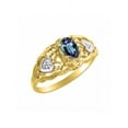 thumbnail image 3 of RYLOS Rings for Women 14K Gold Plated Silver Ring Filigree Heart Birthstone Ring 6X4MM Gemstone & Diamonds June Alexandrite Jewelry for Women Size 5, 3 of 7
