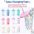 Store Cup Inverted Plastic Cups with Lids and Straws with 6 Pack Color Changing Cups and ...