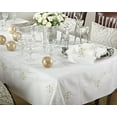 thumbnail image 2 of Fennco Styles Embroidered Snowflake Christmas Tablecloth 70 x 104 Inch - Ivory Table Cover for Holiday Décor, Family Gathering, Special Events and Everyday Use, 2 of 3