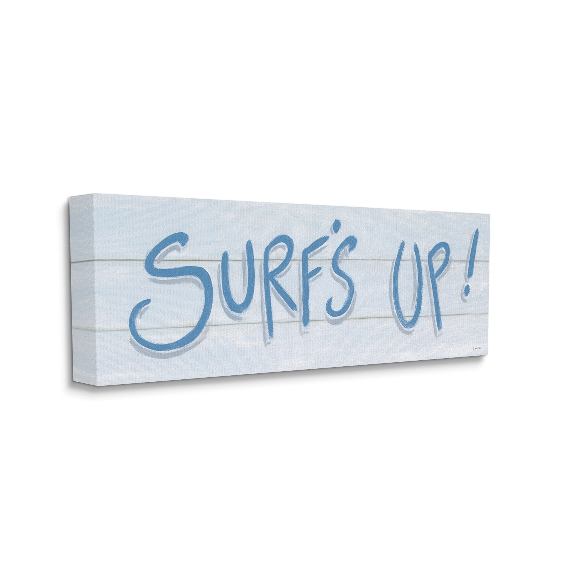 Stupell Industries Surf's Up Nautical Beach Phrase Soft Blue Typography Graphic Art Gallery-Wrapped Canvas Print Wall Art, 40x17, by James Wiens