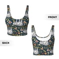 thumbnail image 5 of Haiem Cute Sloth Pattern Womens Sports Bra - U Neck Padded Low Impact Yoga Bra Workout Crop Top Gym Moisture-Wicking Workout Vest -Medium, 5 of 9