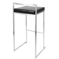thumbnail image 4 of Cterwk 34" Height Set of 2 Faux Leather Seat Barstool with Silver Metal Frame, Upholstered Bar Stools for Bar, Dining Room, Kitchen, Black, 4 of 5