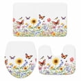 thumbnail image 2 of Retro Sunflower Bathroom Rugs Set Daisy Butterfly Pastoral Rustic Floral Field Non Slip Absorbent Soft Bath Mats 3 Piece Set with Bathroom Rug, U-Shaped Floor Mat, Toilet Seat Cover Large Size, 2 of 9