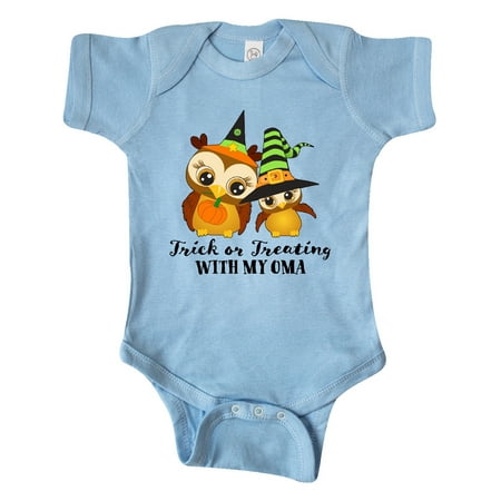 

Inktastic Trick or Treating with my Oma with Cute Witch Owls Gift Baby Boy or Baby Girl Bodysuit