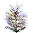 thumbnail image 4 of Vickerman 9' x 59" Flocked Atka Pine Artificial Christmas Tree, 3mm LED Color Changing Lights, 4 of 6