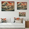 thumbnail image 4 of Designart "The Red Great Wave A Masterpiece from Kanagawa V" Nautical & Beach Print on Natural Pine Wood, 4 of 5