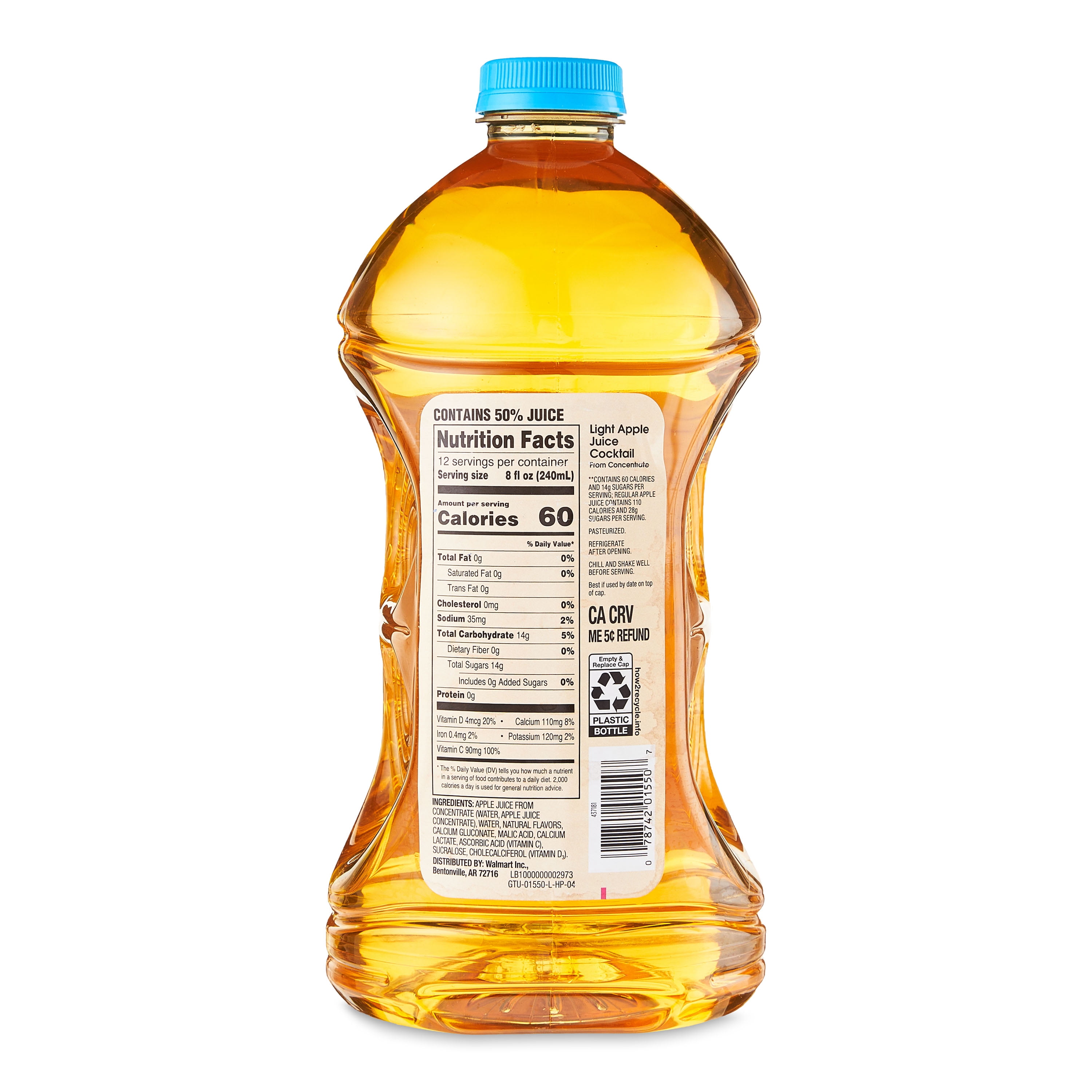 Great Value Light Apple Juice, 96 fl oz
