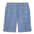thumbnail image 4 of FYDUU Boys School Uniform Shorts Stylish Flat Front Dress Shorts for Casual Wear Elastic Waist Plaid Breathable Back To School Bottoms Vacation Pants 12-13 Years, 4 of 4
