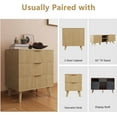 thumbnail image 7 of Fluted 3 Drawer Dressers, Modern Closet Dressers Chest of Drawers, Wood Storage Dresser Chest of Drawers Organizer for Bedroom Living Room Hallway Closet(Natural), 7 of 7