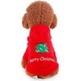 thumbnail image 3 of Santa Pet Cat Dog Costume Merry Christmas Tree Pattern Clothes Cotton Hooded Winter Coat for Cat Dog (Size XL), 3 of 5
