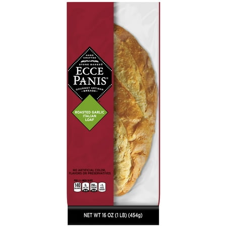 Ecce Panis Stone Baked Roasted Garlic Italian Loaf Bread, 16 oz. Bag