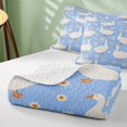 thumbnail image 4 of Erosebridal Goose Bed Spread Queen for Girls, Blue Daisies Queen Coverlet Set, 3pcs 1 Quilt and 2 Pillowcases, 4 of 7