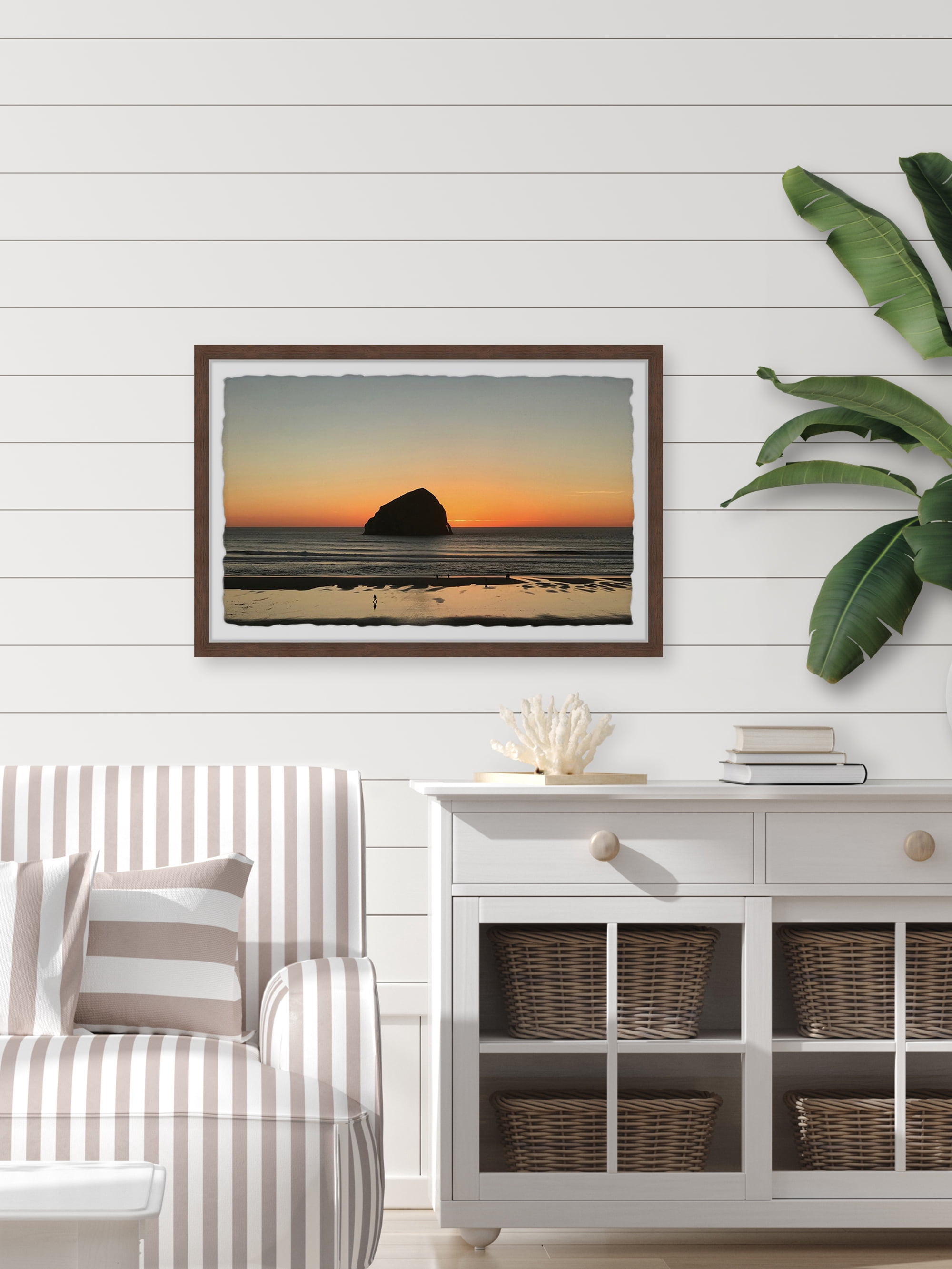 Marmont Hill Dawn Behind the Rock Framed Wall Art, 1.50" x 36.00"
