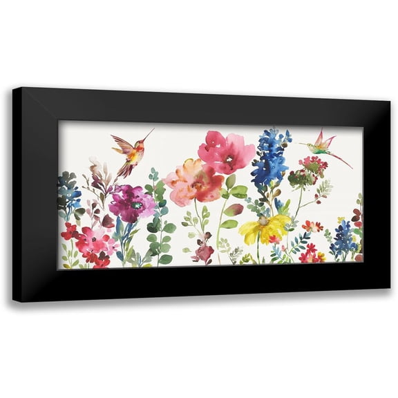 Jensen, Asia 14x9 Black Modern Framed Museum Art Print Titled - Garden Rumble