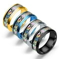 thumbnail image 5 of Xinyolin Wide Smooth Stainless Steel Unisex Ring - Colorful Dazzling Pattern Fashion Accessory, 5 of 8