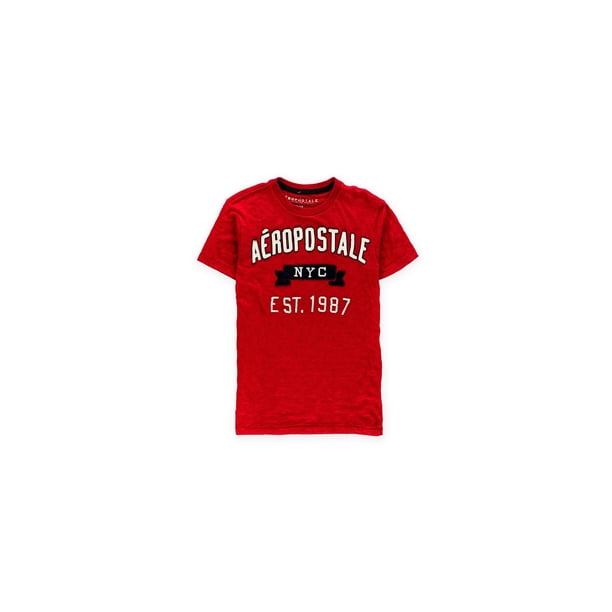 Aeropostale NYC Graphic playera para hombre, rojo, XS Aeropostale Camiseta gráfica