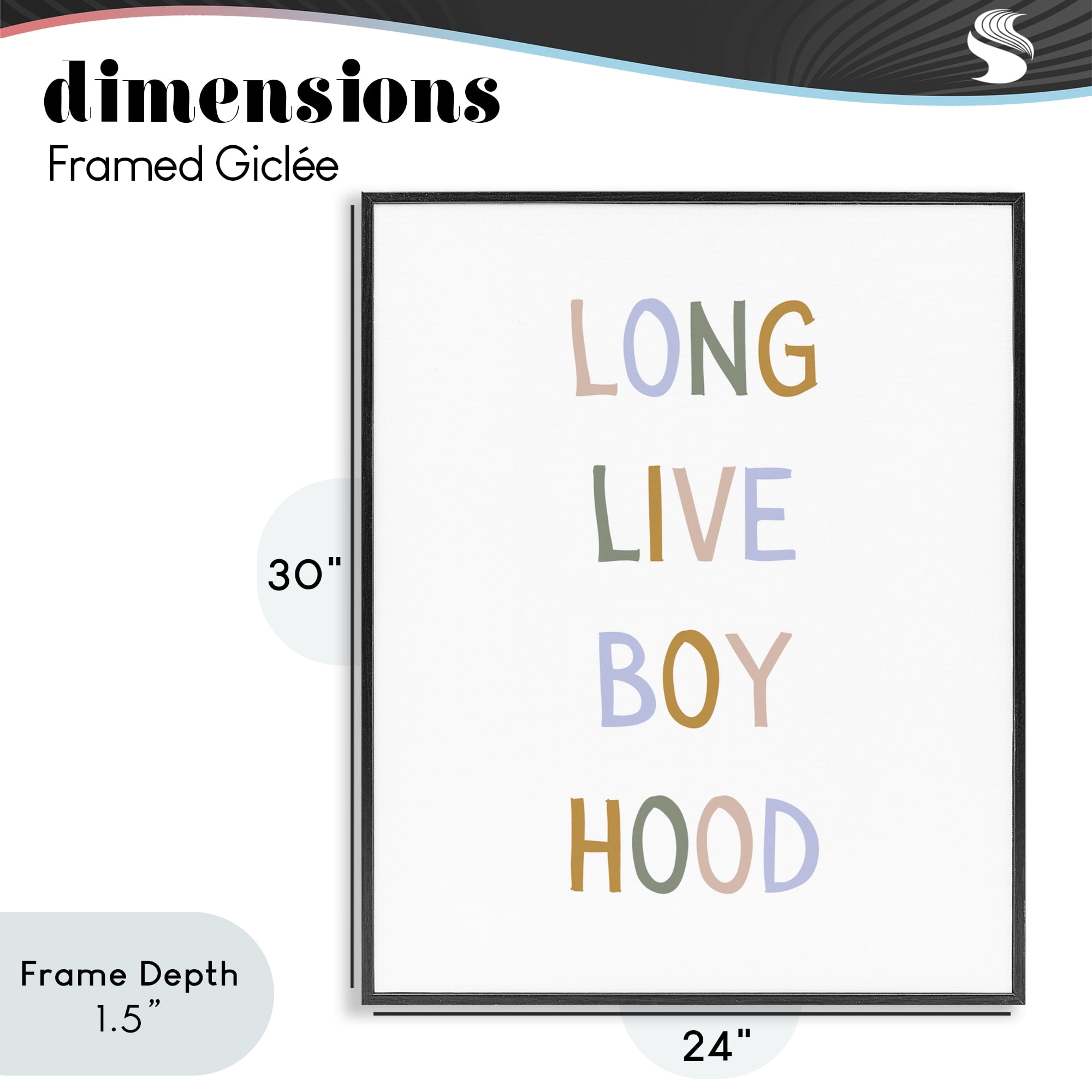 Stupell Industries Long Live Boy Hood Black Framed Giclee Art, design by Katie Griggs